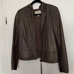 Hinge  Dark gray Leather Jacket